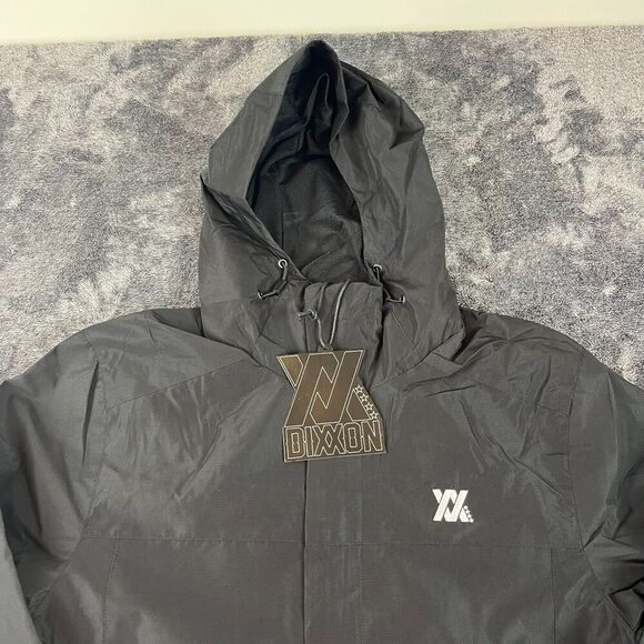 Dixxon Flannel Co Hooded Windbreaker Full Zip Jacket Black Men's M NWT - Picture 2 of 10
